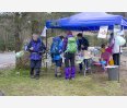 walkers getting copies of new paths leaflet (and cake)