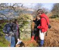 Examining ruins at High Morlaggan